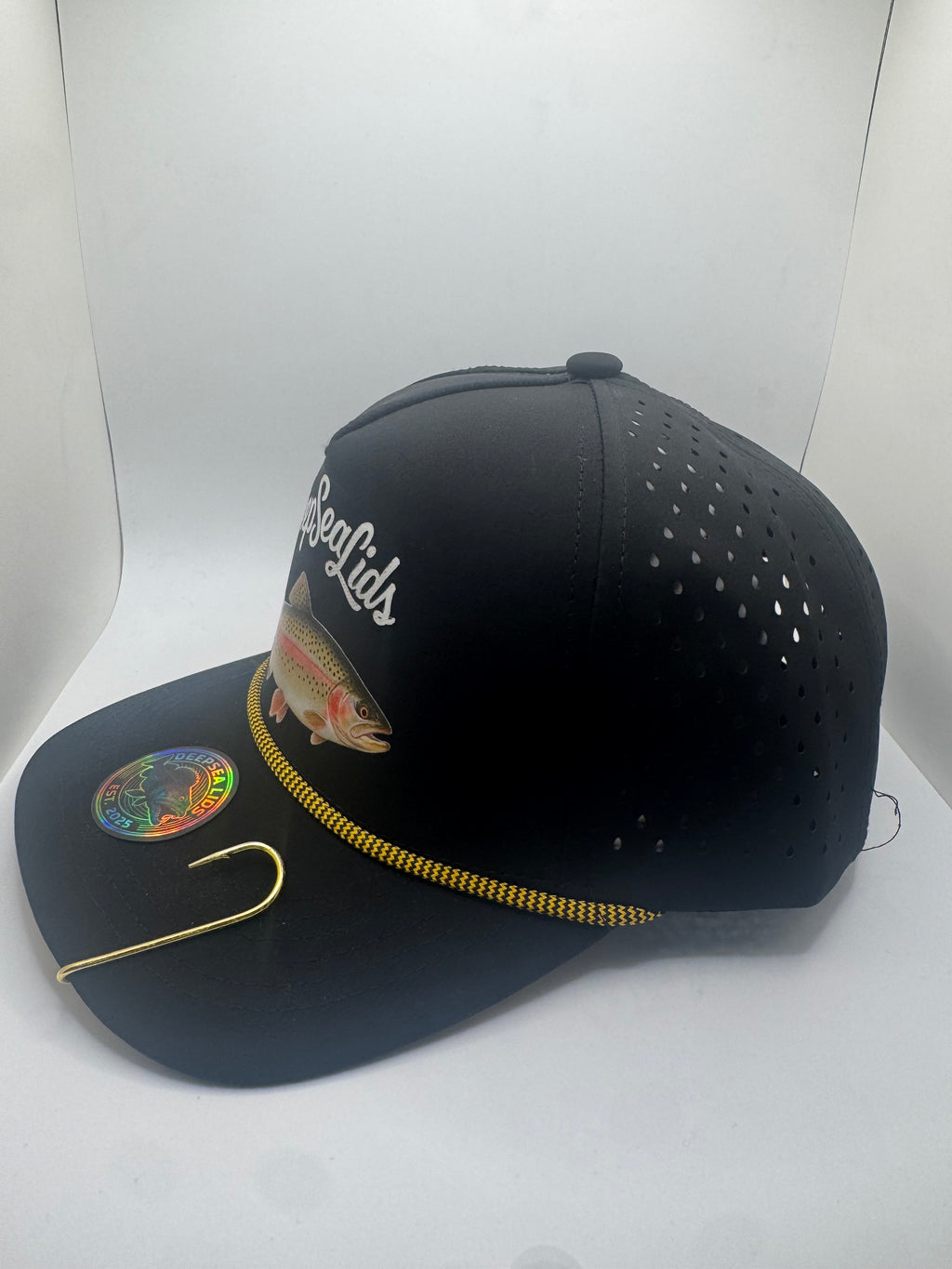 DeepSeaLids Black and yellow under lid (Rainbow Trout)