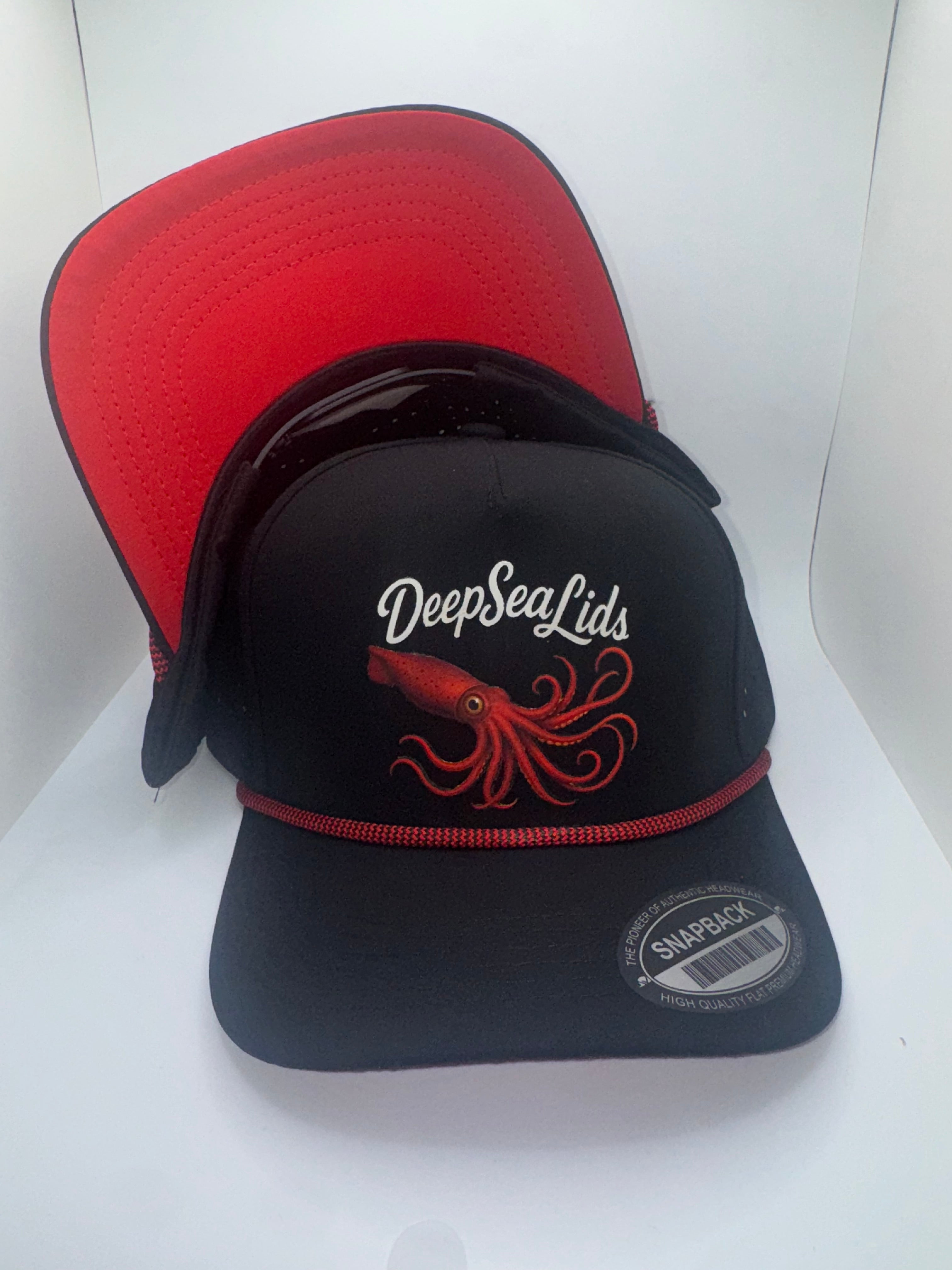 DeepSeaLids Rope Black w/ Red under lid (Squid) 🦑