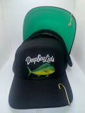 DeepSeaLids BLK/ Green under lid *Mahi-Mahi