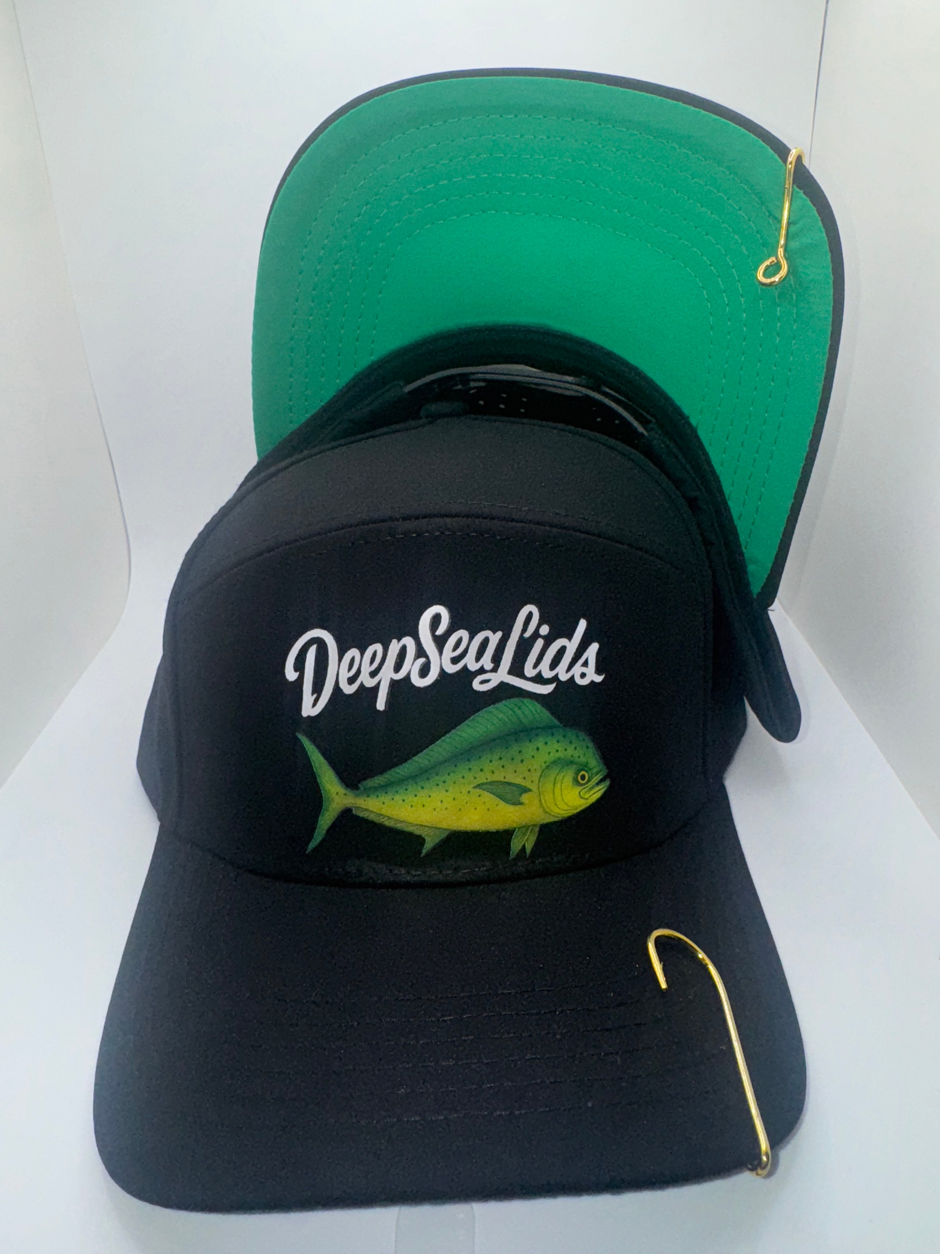DeepSeaLids BLK/ Green under lid *Mahi-Mahi