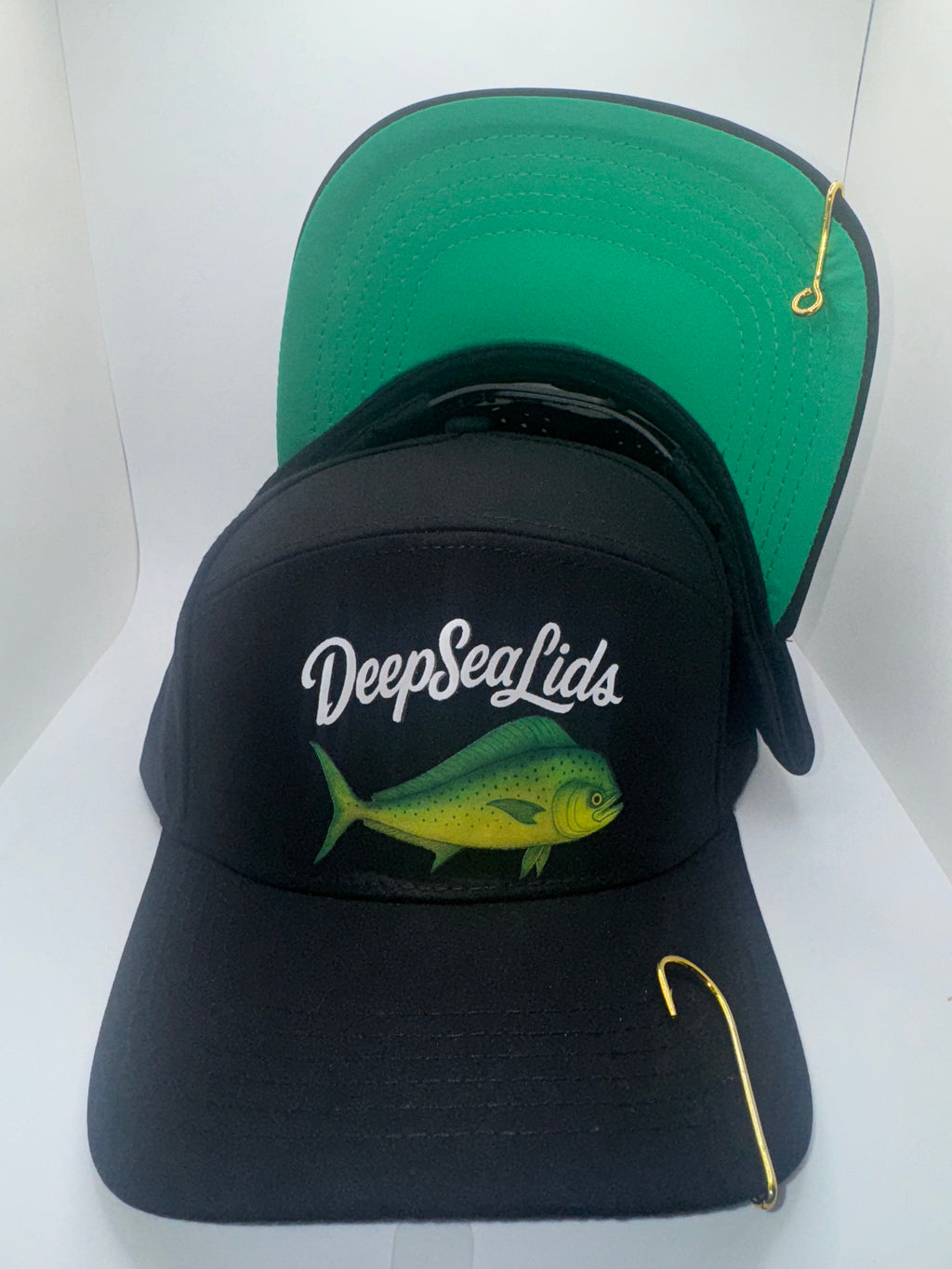 DeepSeaLids BLK/ Green under lid *Mahi-Mahi