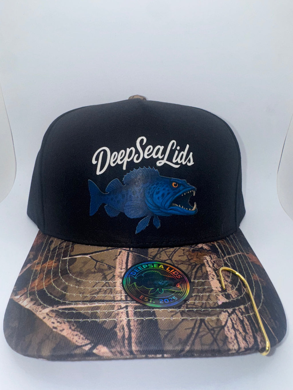 DeepSeaLids black with RealTree camo (lingcod)